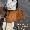 An Autumn and Winter-themed Matte Suede Single-shoulder Handbag, Which Is Casual and Versatile, with a Large Capacity and Designed As a Tote Bag.