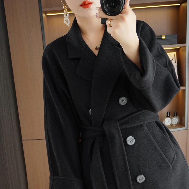 Женское пальто из 100% шерсти TIDENOVEL Осеннее шерстяное длинное пальто Ручной работы Пальто-бушлат Зимняя теплая шерстяная длинная куртка Пальто