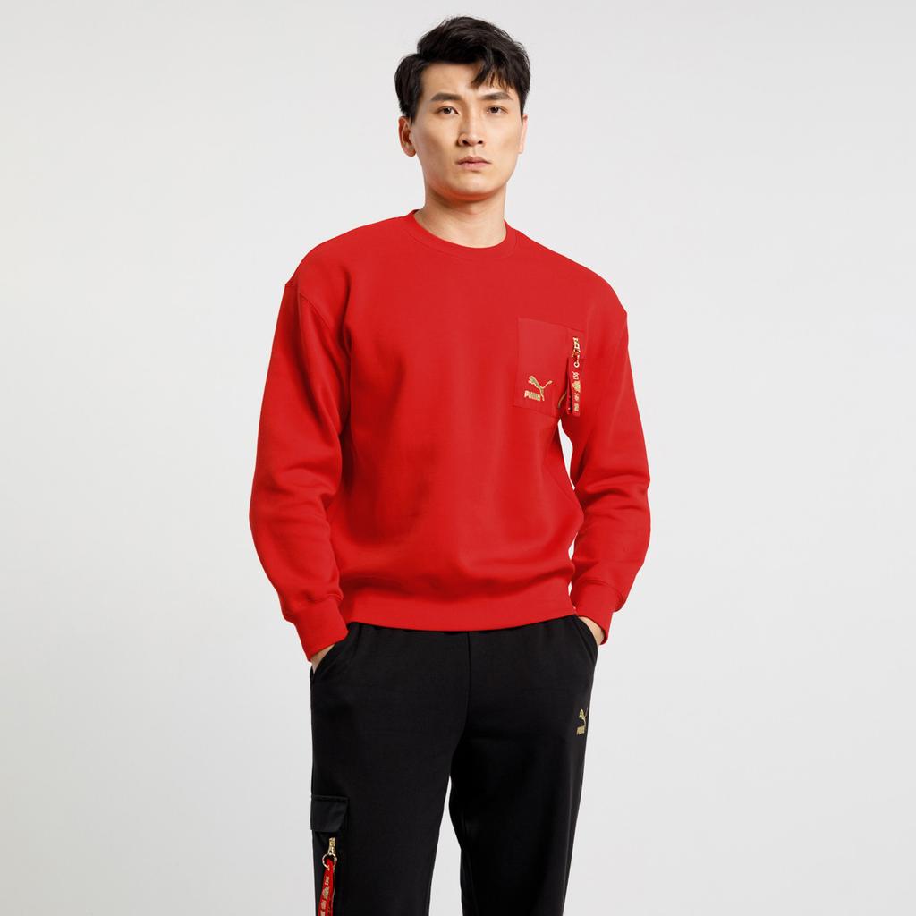 Puma Толстовка большого размера с вышитым логотипом и круглым вырезом, унисекс 536578-11