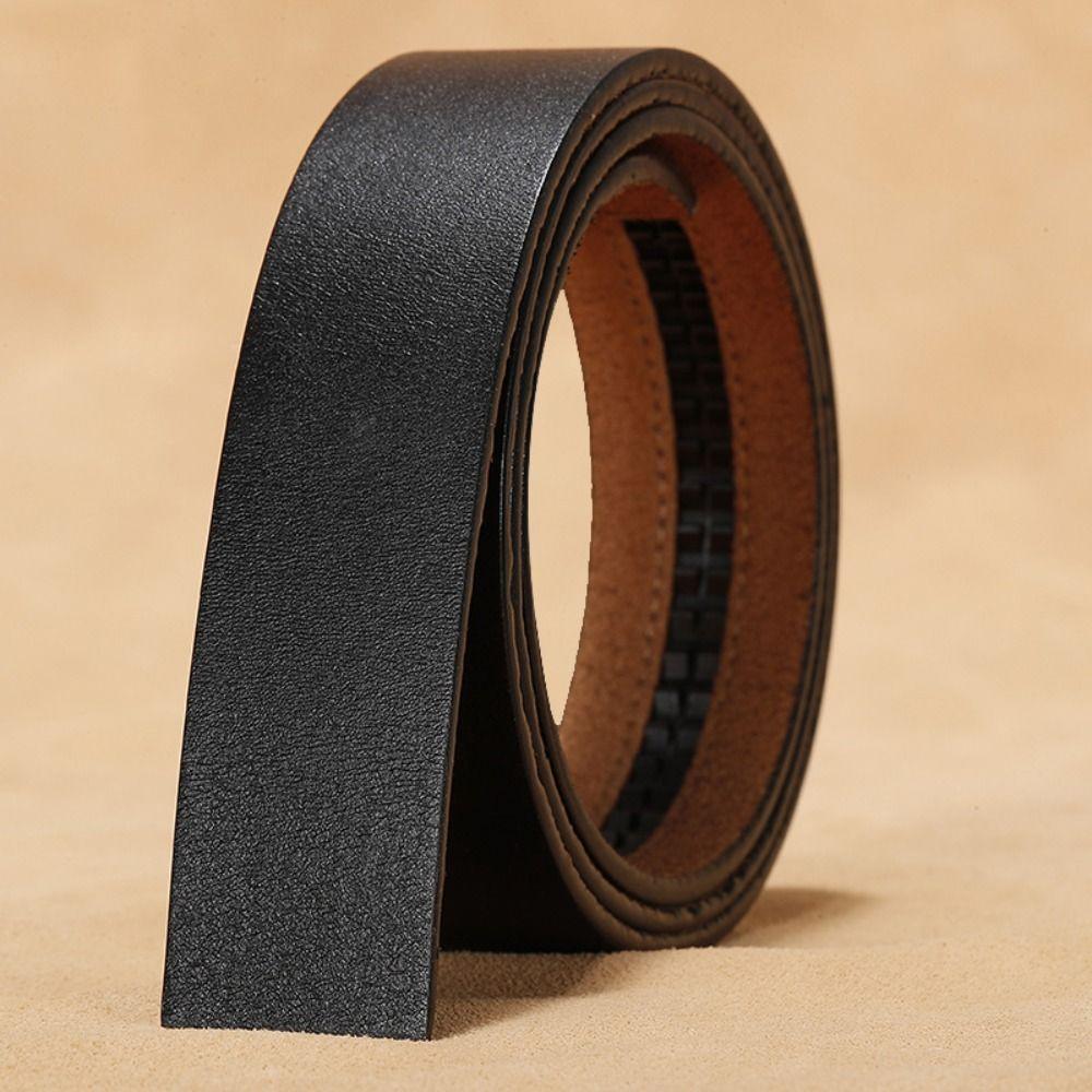 Without Buckle Craft DIY Genuine Leather Belt 3.5cm Waistband Non-porous Girdle Classic Waistband