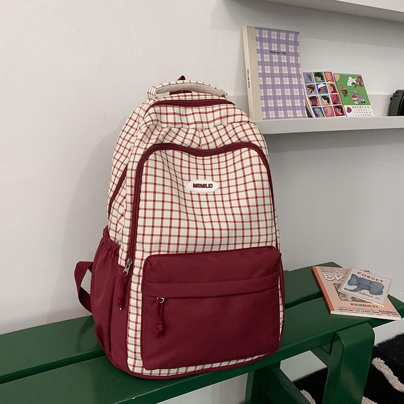 Женский легкий рюкзак большой емкости клетчатый рюкзак для школьников