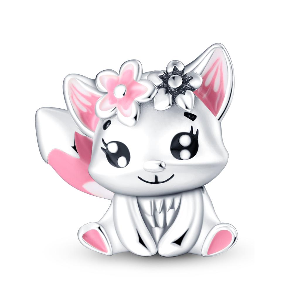 925 Sterling Copper Cat and Dog Series Best Friend Pendant Fit 4MM Hole Diamete Bracelet Charms Bead Necklace DIY Female Zircon