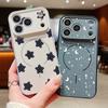 Магнитный чехол для телефона со звездочками для iPhone 17 Pro Max 16 15 14 13 Pro Max Для Magsafe Беспроводная зарядка Мягкий край ПК-чехол