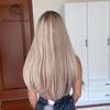 BLONDE UNICORN Синтетический длинный прямой коричневый парик блондинки с яркими акцентами, парики для косплея на Хэллоуин для женщин, термостойкое волокно
