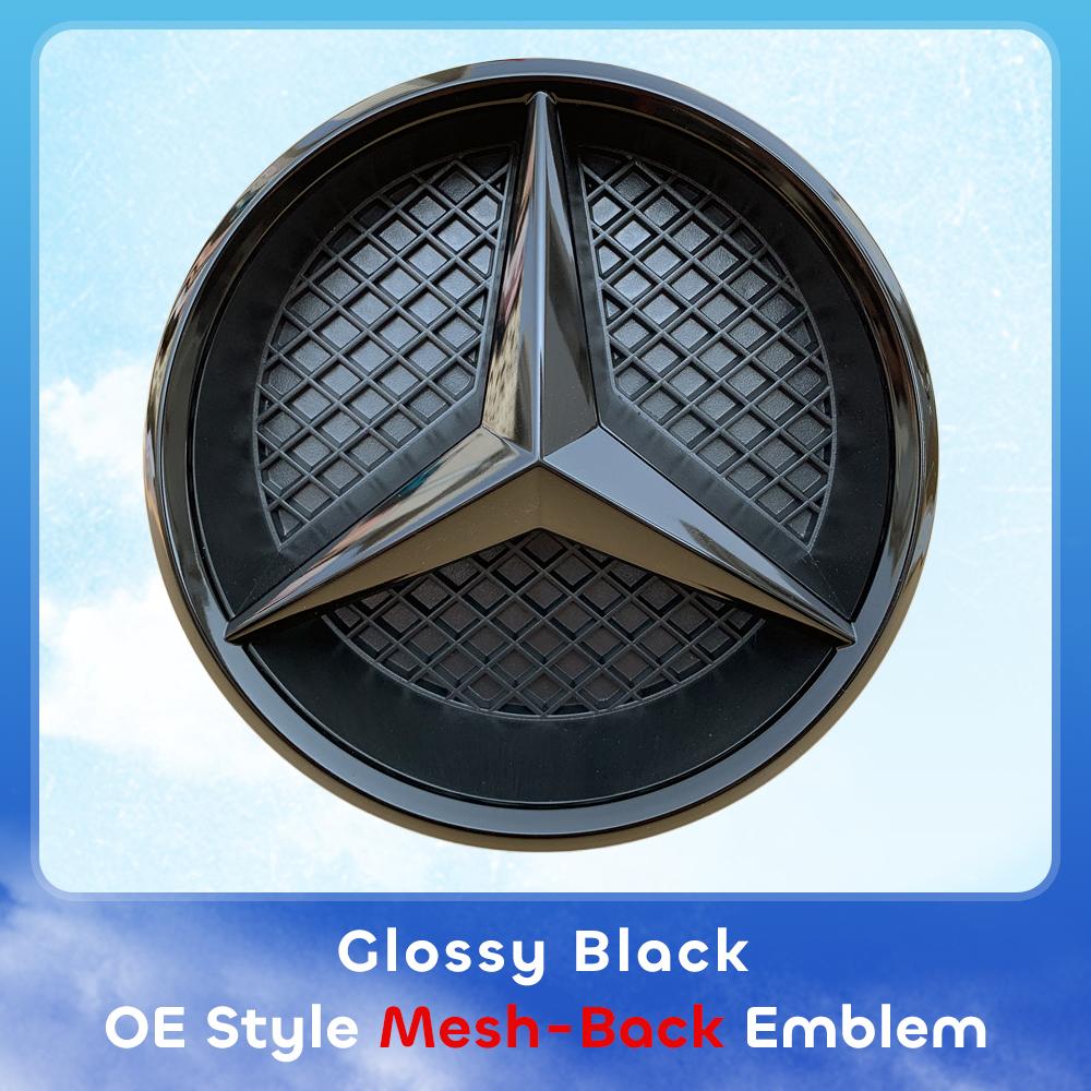 2025 Горячая Передняя Решетка Звезда Логотип 3D Зеркальный Эмблема Со Светодиодной Подсветкой Хромированный Серебристый Глянцевый Матовый Черный Для Mercedes Benz W176 A180