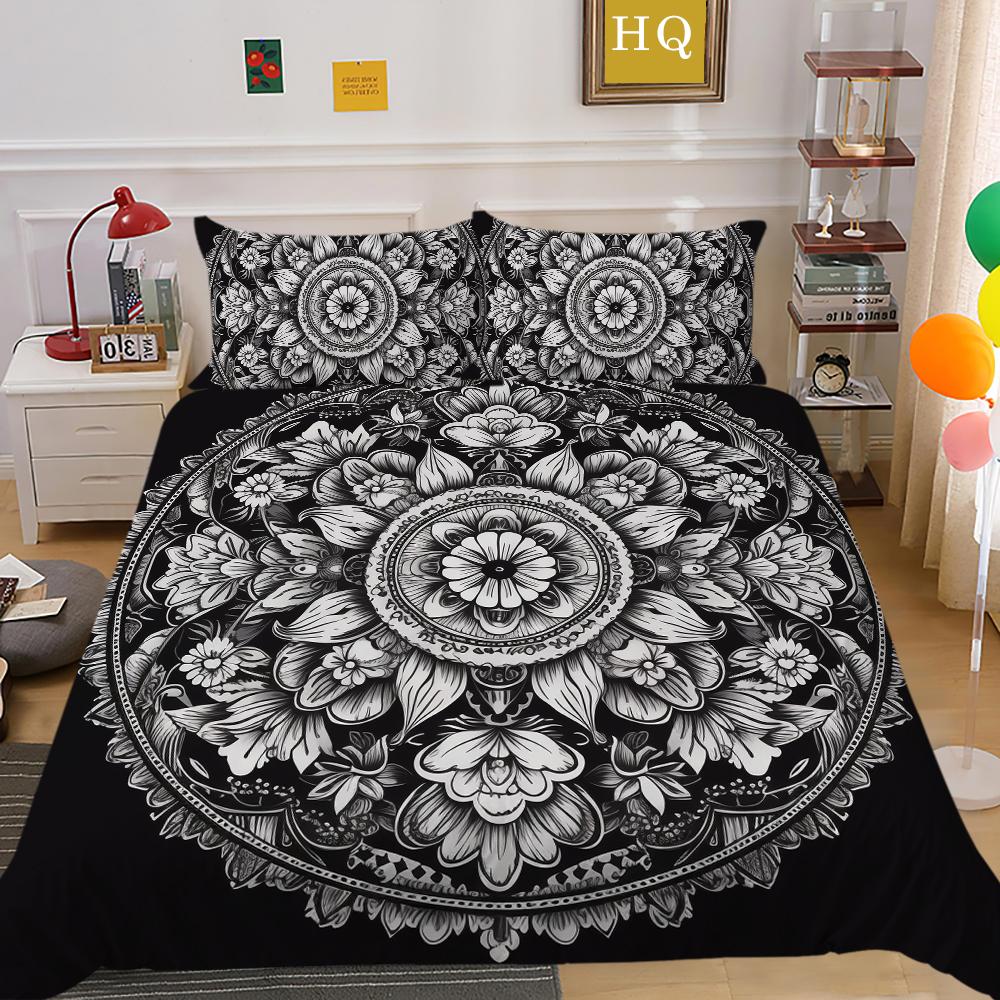 Модный комплект пододеяльников, элитный дизайн, украшение для спальни, наволочка с 3D принтом мандалы, домашнее постельное белье размера Twin King Size