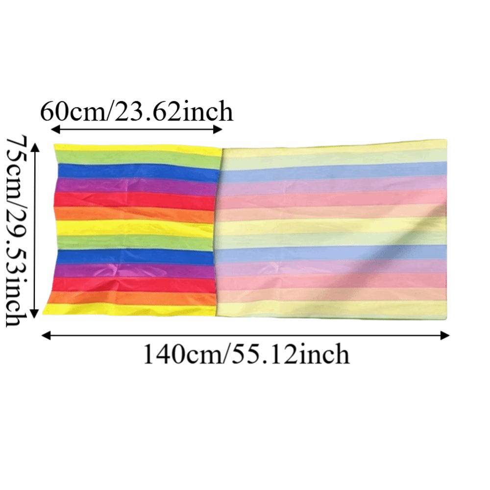 Waterproof Kids Grass Skiing Bag Foldable Rainbow Grass Dragging Mat Cooperative Game