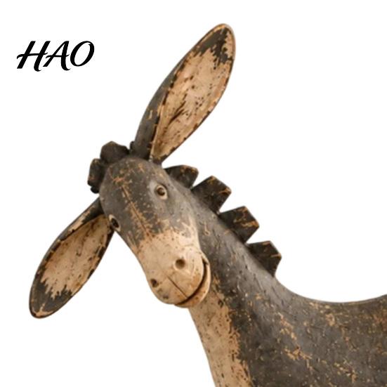 Decorative Accents for Shelves Rustic Donkey Figurine, Vintage Farm Style Animal Statue, Whimsical Tilted Old Book Pieces Head Ornament Farmhouse
