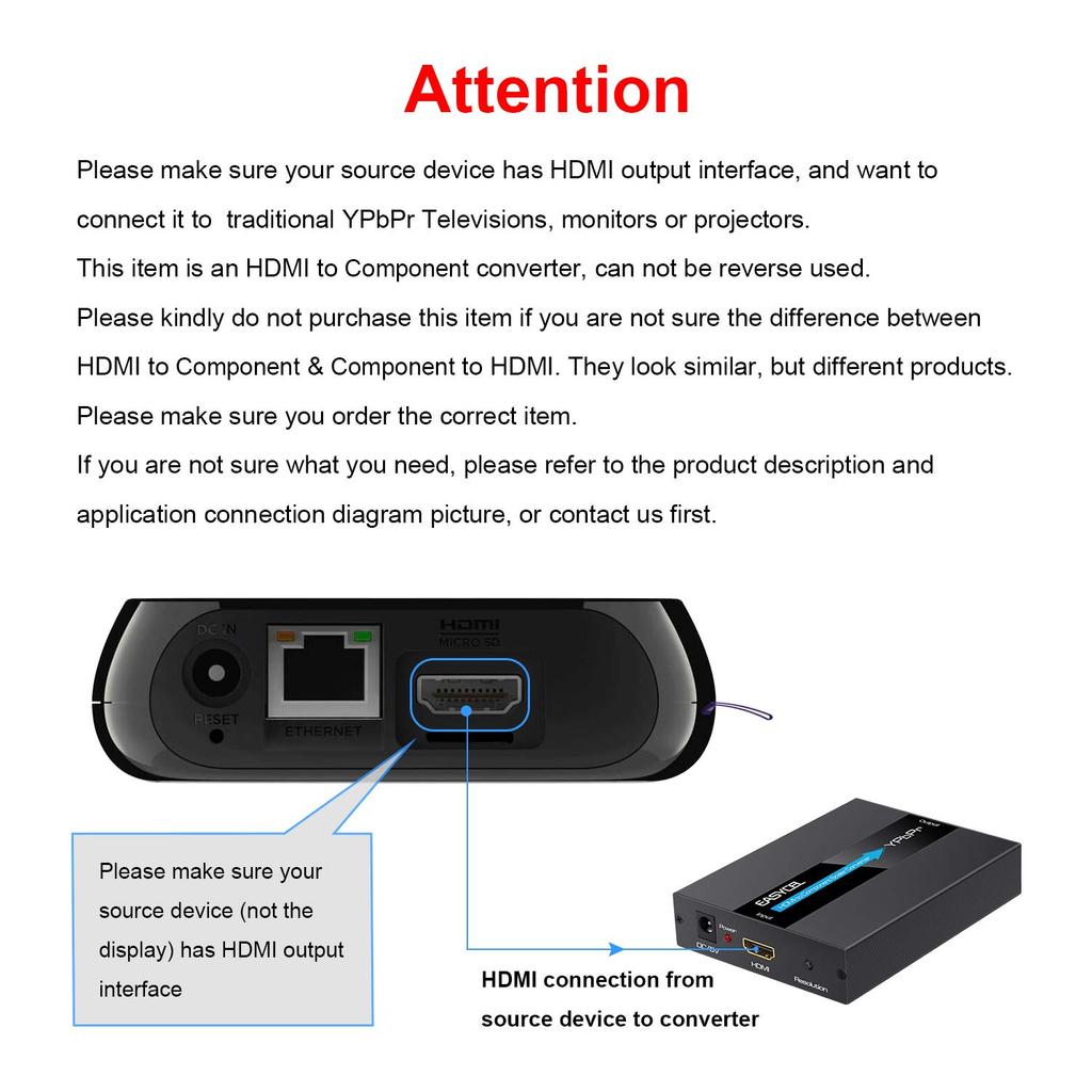 EASYCEL Алюминиевый 1080P HDMI к Скалеру-конвертеру с компонентным выходом 480i и 576i YPbPr/5RCA