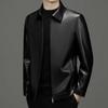 Мужская куртка с лацканами, длинным рукавом, застежкой-молнией, стандартный крой, пальто, однотонная короткая куртка из искусственной кожи, повседневная уличная верхняя одежда