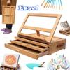 Folding Easel Portable 1 Layer Drawer Beech Tabletop Easel Burlywood Sketch Box Paint Box