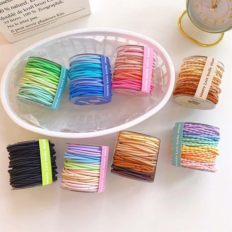 Hair Ring Thread Head Rope High Pony Tail Hair Rope Rubber Tendon Children's Rubber Tendon Girls' Hair Rope Elastic Hair Ring Colored Hair Rope