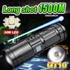 1pc 30W LED Flashlights, High Lumen, Rechargeable, GT10 Torch, Super Bright Hunting Light, Zoomable, Waterproof, Hiking, Fishing
