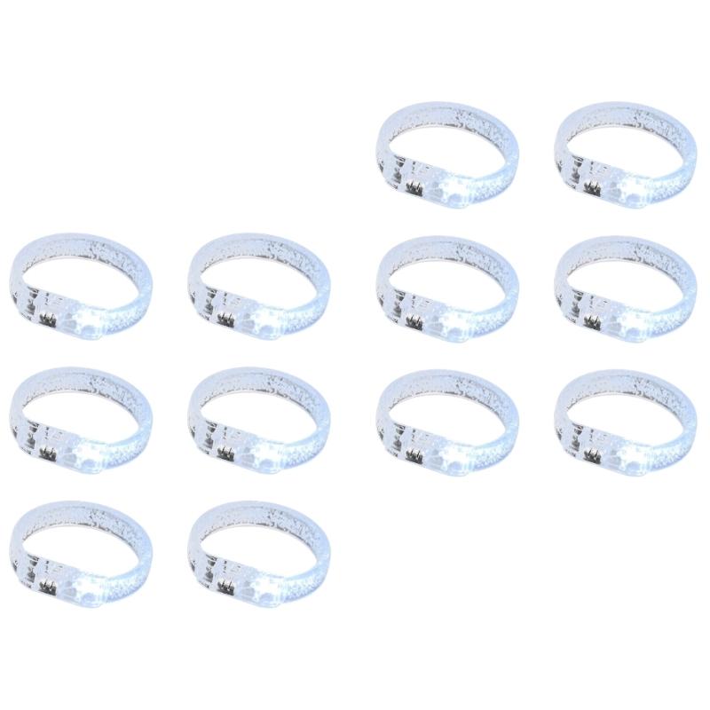 12pcs Light Up Party Bracelets Acrylic LED Wristbands For Kids Adults Concerts Festivals Nighttime Activities Multicolored Glowing Effect