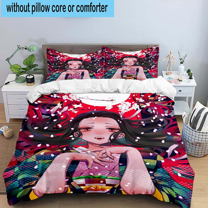 3PCS Vibrant Anime Characters 3pcs Bedding,Including 3PCS Duvet Cover And 2pcs Pillowcases Perfect for Christmas,Ideal for Bedroom, Dormitory