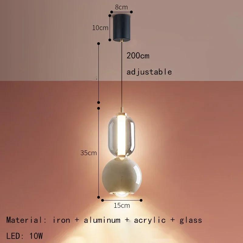 Подвесной светильник Nordic Minimalist Iron Glass Led, домашний декор, потолочная люстра, гостиная, столовая, подвесной светильник