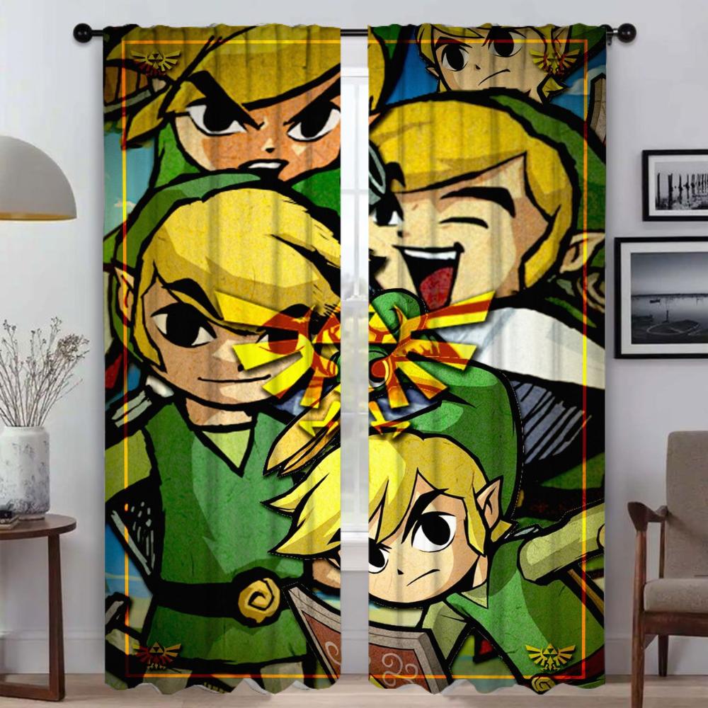 Блэкаут шторы для гостиной Шторы Zeldas Тюль для спальни Шторы для домашнего интерьера 2 штуки Хэллоуин украшение Жалюзи
