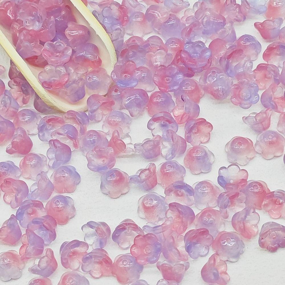 50 шт./набор Аксессуары Колокольчик Стеклянные бусины Стеклянные бусины Форма цветка-трубы Стеклянные бусины Женщины