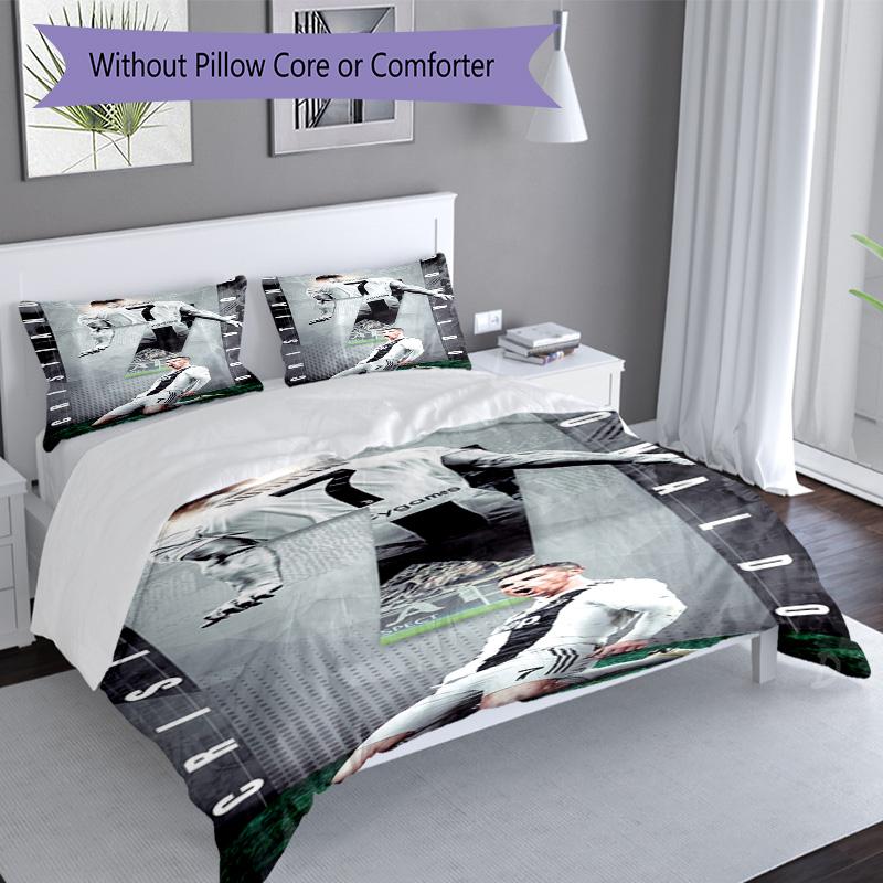 Ronaldo's Legacy Continues: Cr7's Journey Bedding Set, Breathable Duvet Cover with Pillowcases, Soft Bed Linen for Bedroom Home Decoration, Perfect Fe