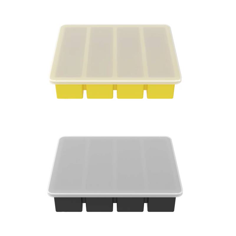 New 4 Grids Ice Cubes Long Strip Square Whiskey Ice Tray Mold Non-toxic Durable Large Ice Mold Barware Home Kitchen Tools