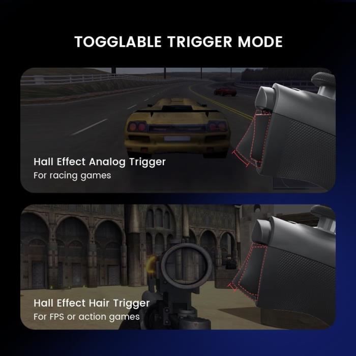 Manette de jeu - generic - gamesir g8 plus - bluetooth - gyroscope 6 axes - vibration immersive