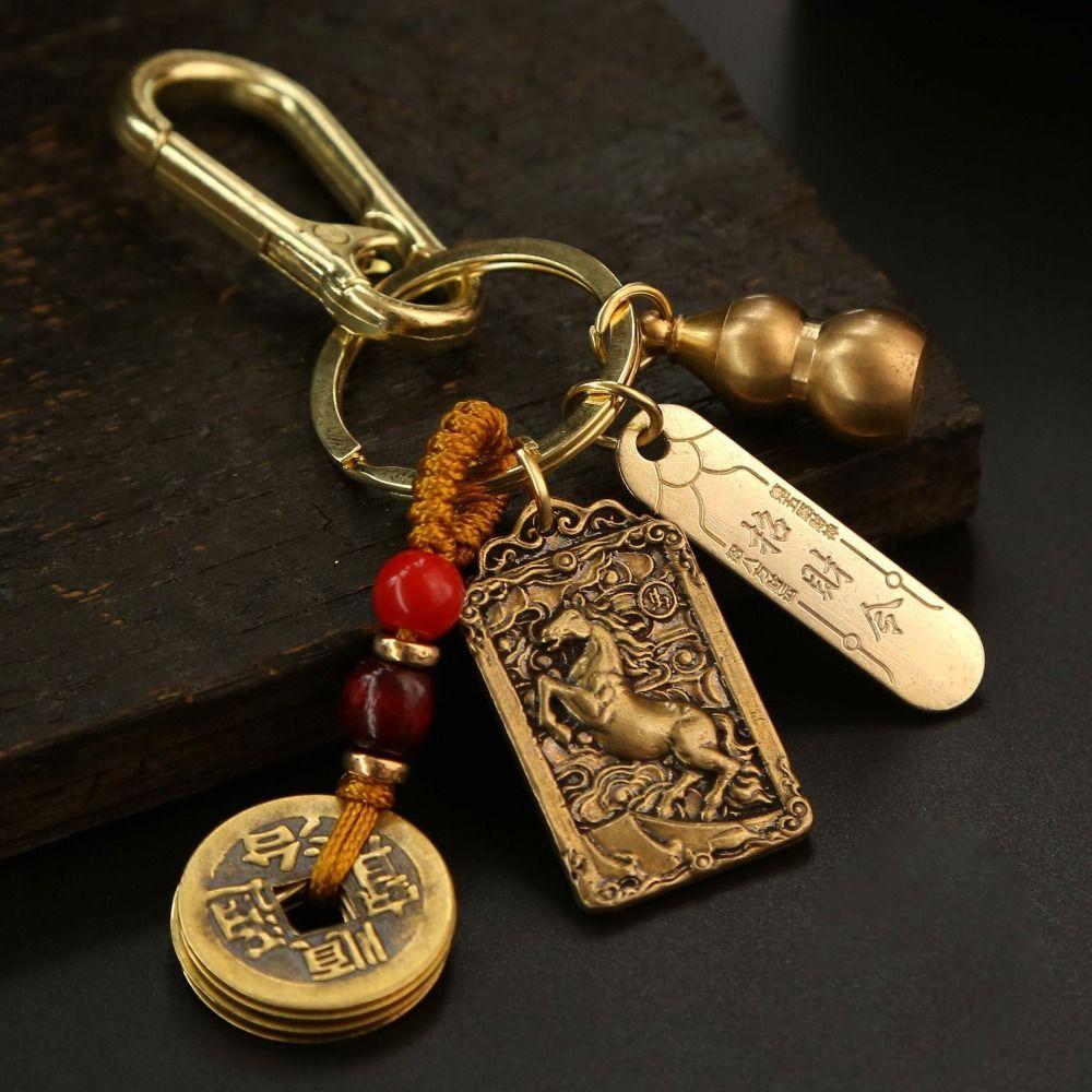Амулет-брелок со знаком зодиака, металлический кулон с восемью богами-хранителями в китайском стиле, пять императоров, деньги