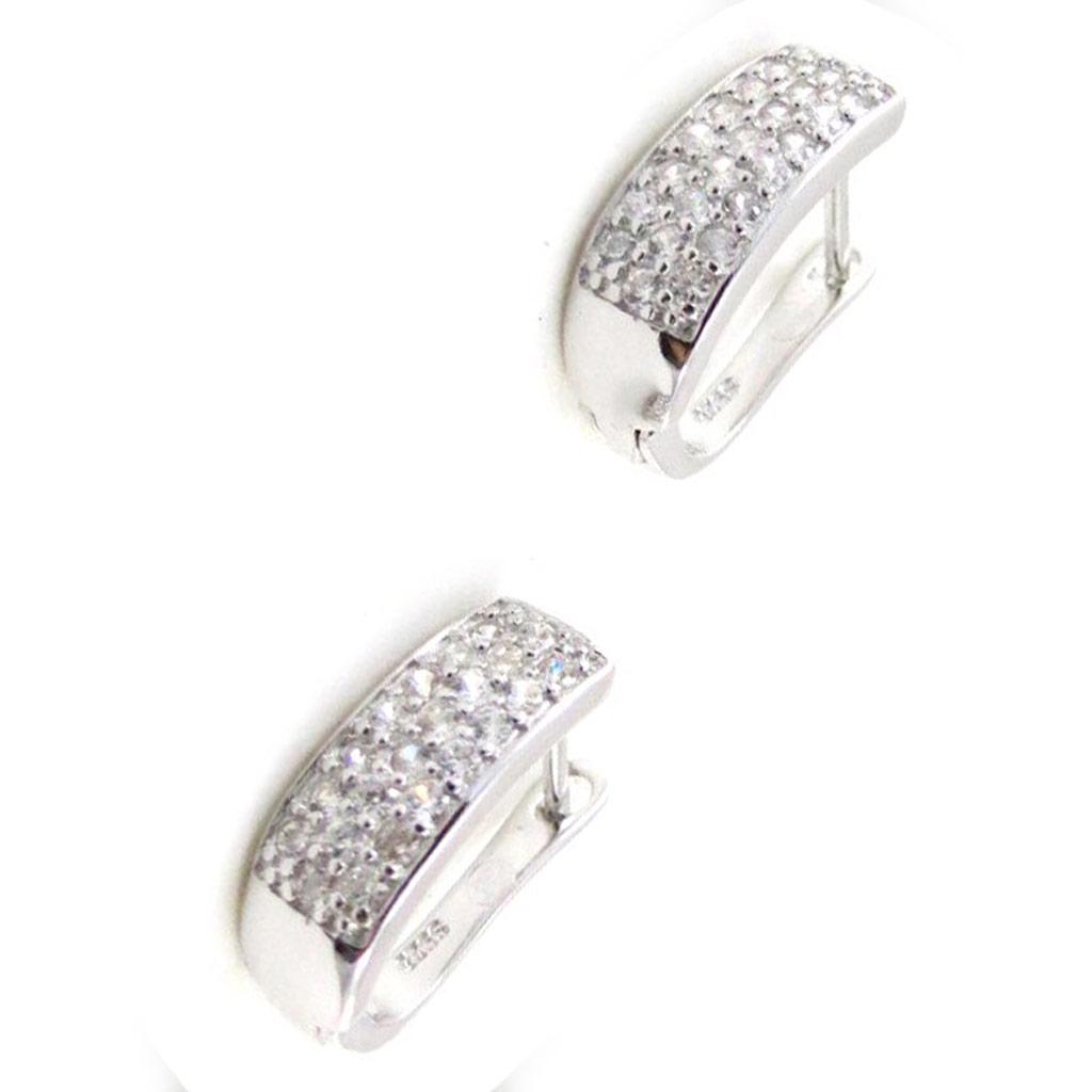 Les Trésors De Lily [J0184] — Белые серебряные серьги-кольца «Богиня»