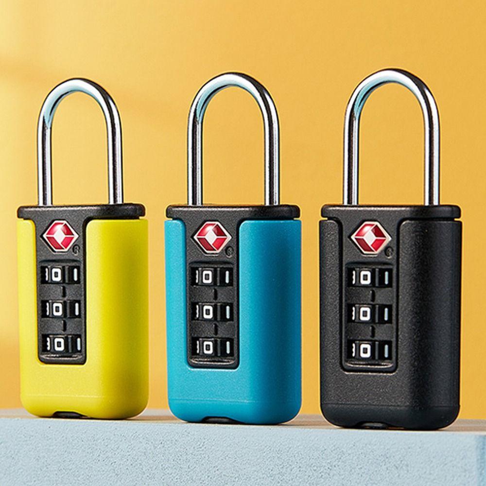Locker Luggage Password Lock TSA Customs Code Lock Contrast Color Padlock 3 Digit Combination Lock