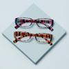 Unisex Vision Care Print Stripe Diopter Eyeglasses Retro Frame Reading Glasses Presbyopic Eyewear