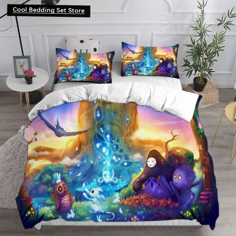 3D Игра Ори и Слепой Лес Комплекты постельного белья Одеяло Одеяло Покрывало Пододеяльник Наволочка 2-3 предмета Комплекты Детский Взрослый Размер