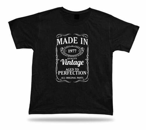 Printed T-Shirt Made IN 1977 Happy Birthday Gift Idea Unisex