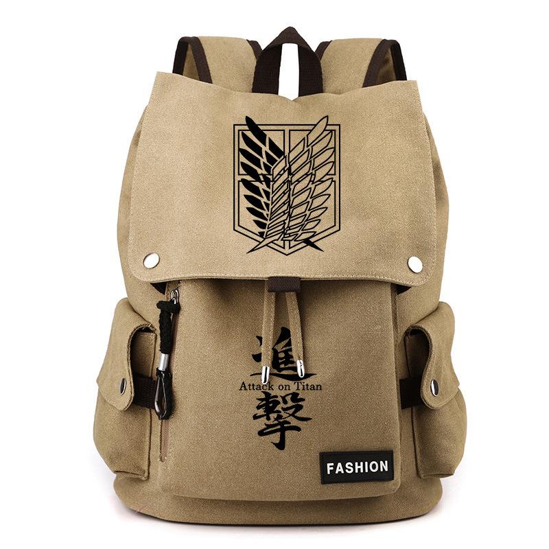 Атака титанов Крылья свободы аниме холст рюкзак для студентов