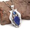 Pendant Lapis Lazuli Silver Jewelry 2.5" Gemstone  Handmade Sterling Silver