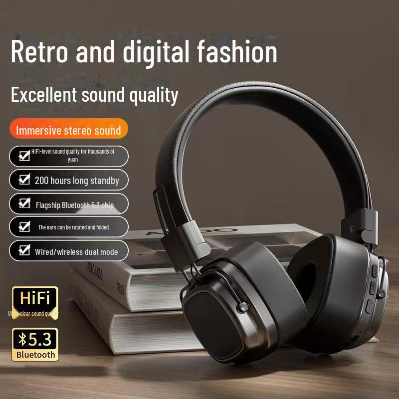 Гарнитура Bluetooth 5.3 SMY-63: Конструкция с креплением на голове и мощными басами для телефонов и компьютеров