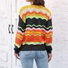Women's Autumn and Winter Rainbow Pattern Patchwork Striped Casual Jumper