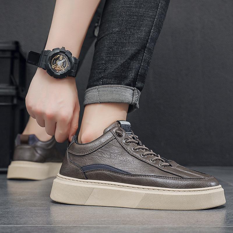 Осенние мужские спортивные туфли на толстой подошве, низкие, слипоны для увеличения роста и нескользящие повседневные туфли