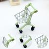 1/6 1/12 Dollhouse Accessory Ornaments Miniatures Supermarket Trolley Shopping Cart Realistic Shape Toys Figures for Home Decor Photo Props
