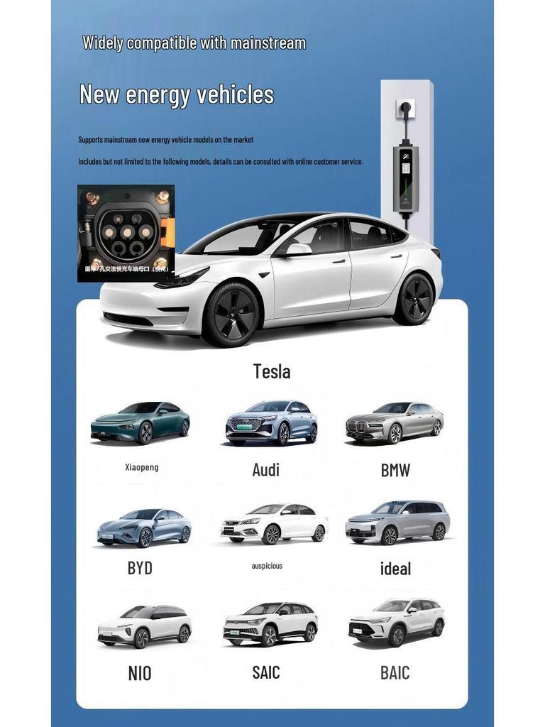 16A Type 2 Home Charger for New Energy Vehicles, 3.5kW Portable European Standard