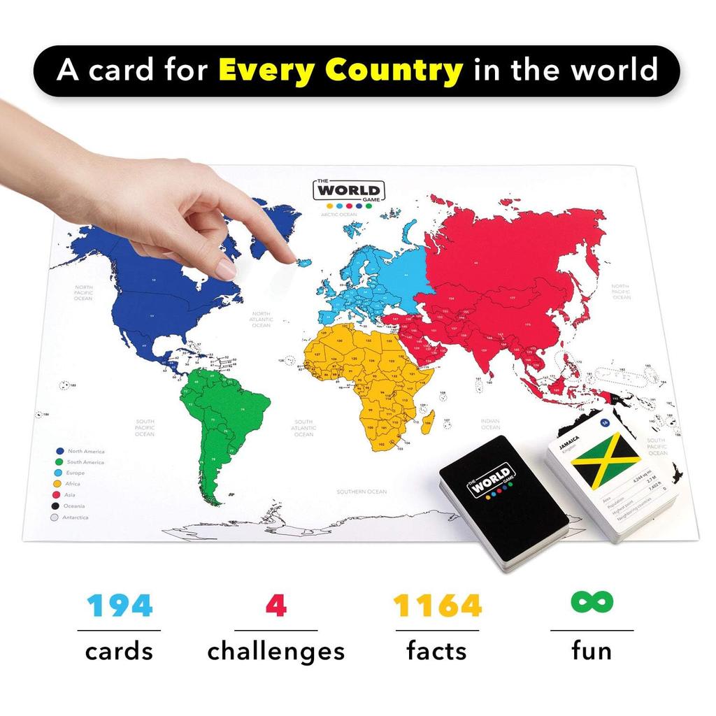The World Game Geography Card Game Educational Board Game for and Adults Fun Educational Gift for Teenagers - - Kids, Families, - (English Version)