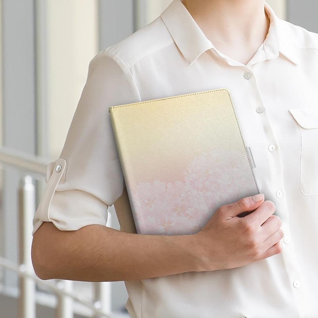 Igcase Fire HD 8 Released In Exclusive Notebook Type Direct Pasting Cherry Blossom Pink Orange 005306 (8th Generation, 2018) Case, Cover, Type,