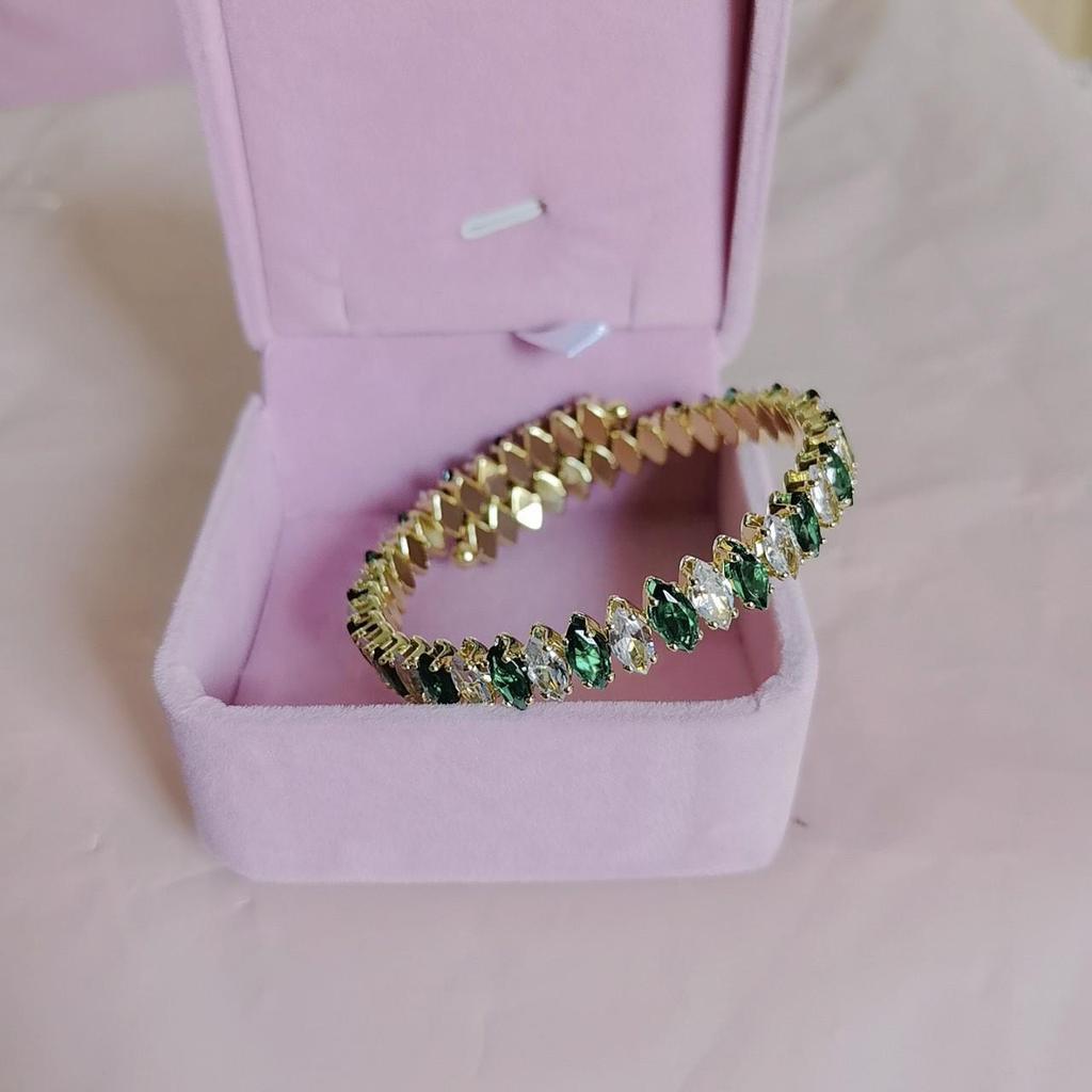 Элегантный цирконовый браслет для женщин - Роскошный, изысканный, кристальный дизайн, браслет с изысканным штрихом.