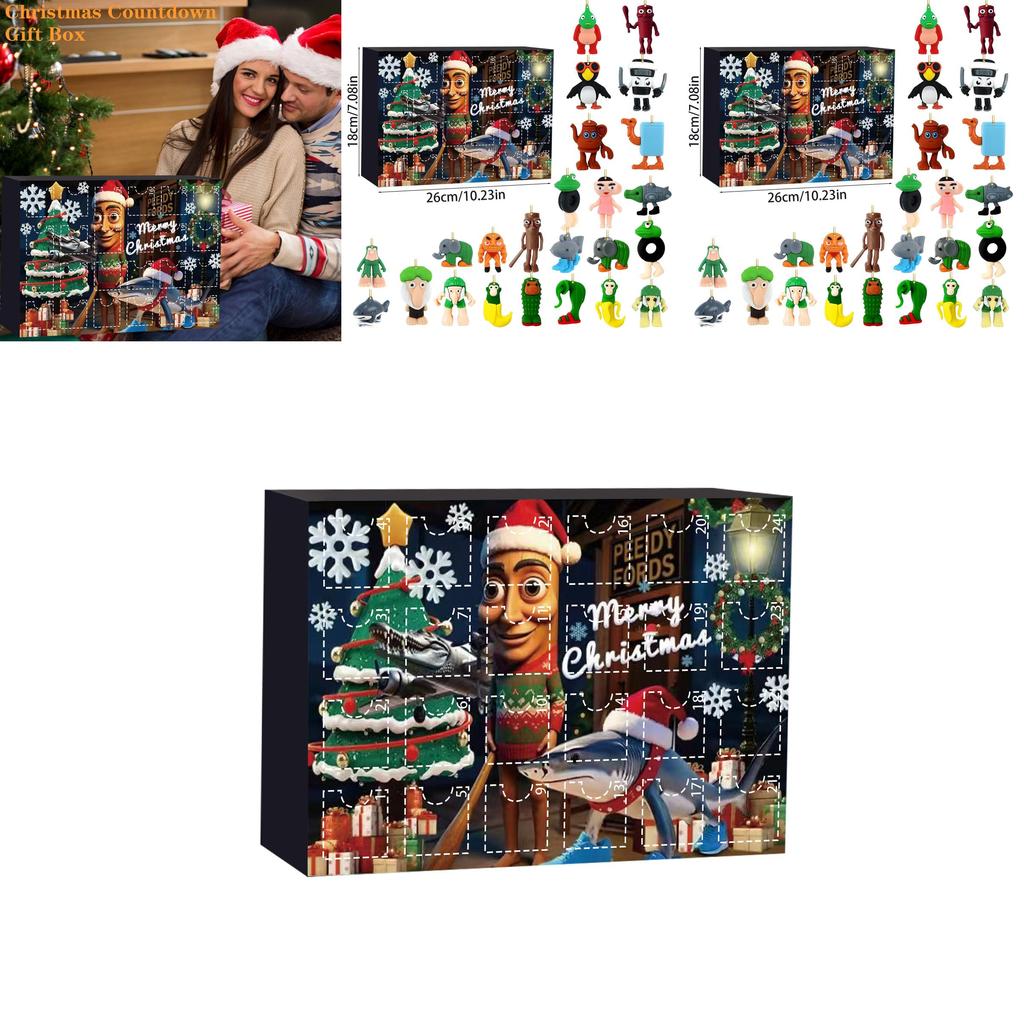 Italian Brainrot Al Acrylic Christmas Countdown Calendar With Character Figures For Holiday Decor