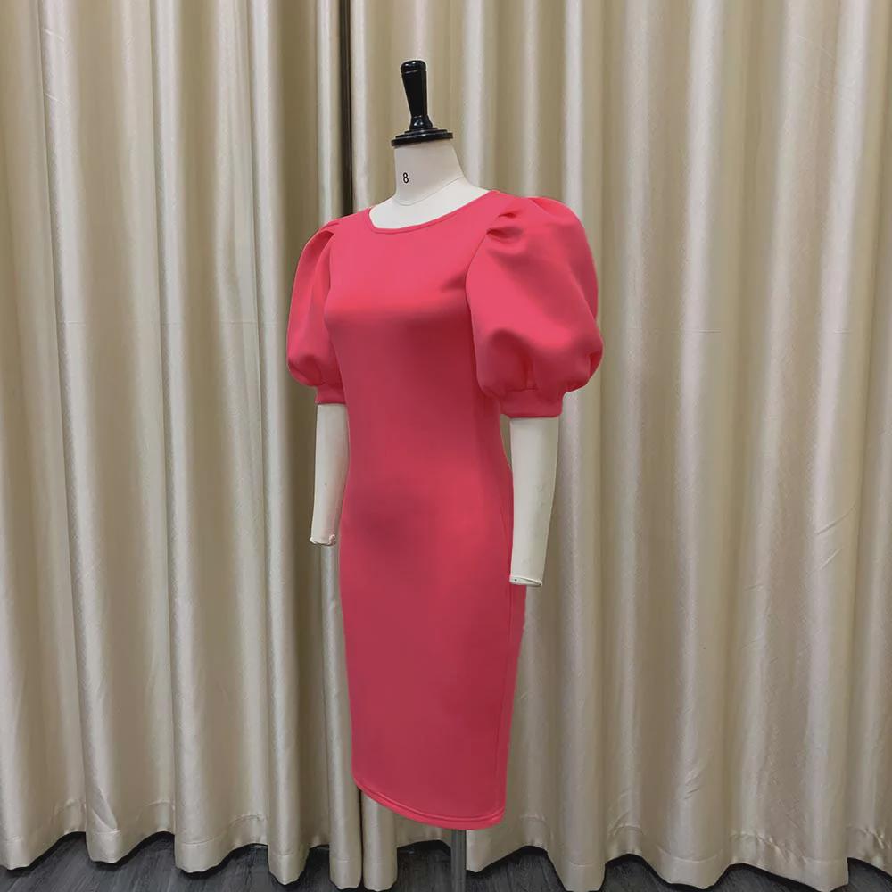 Женское летнее банкетное платье 2022 года с рукавами-фонариками, облегающее бедра — европейский и американский стиль