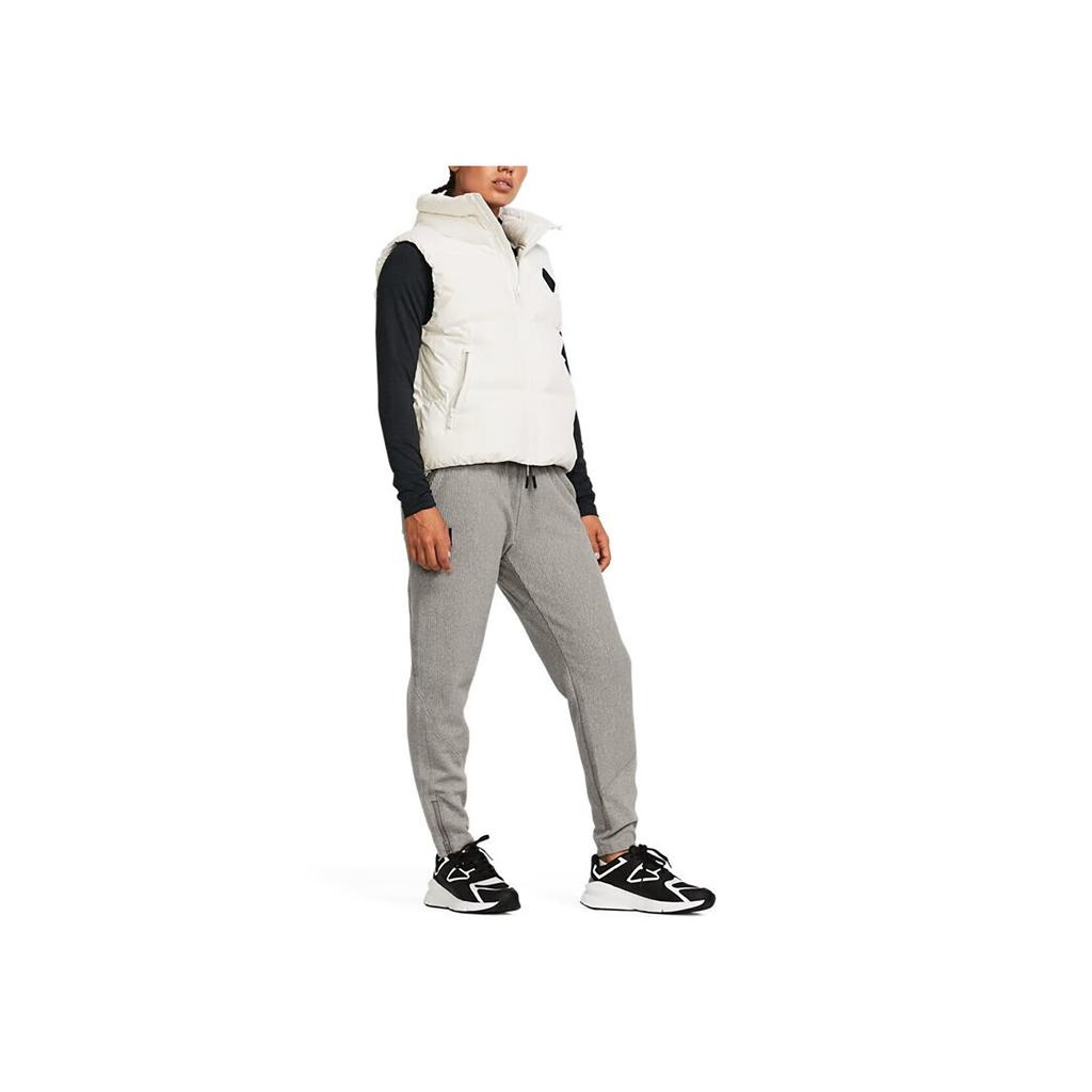 Under Armour Брюки женские трикотажные флисовые с оттоманкой, однотонные, на шнуровке, серые 1379778-294