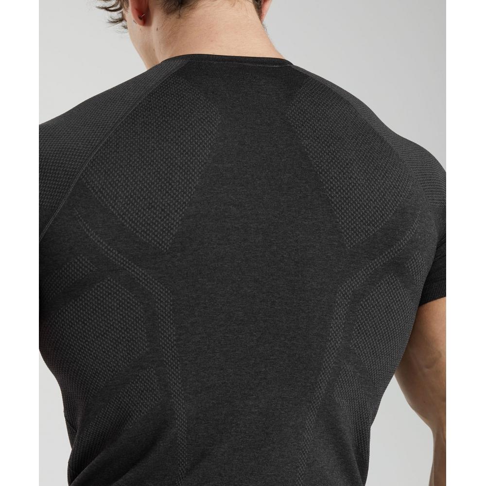 Gymshark Элитная бесшовная футболка черный темно-серый A4A9I BB3K