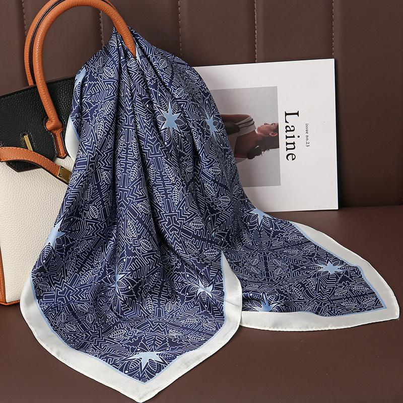 Luxury 70cm Silk Square Scarf Women Print Satin Neck Tie Female Hair Wrist Bandana Headkerchief Shawl Wrap Hijab Echarpe
