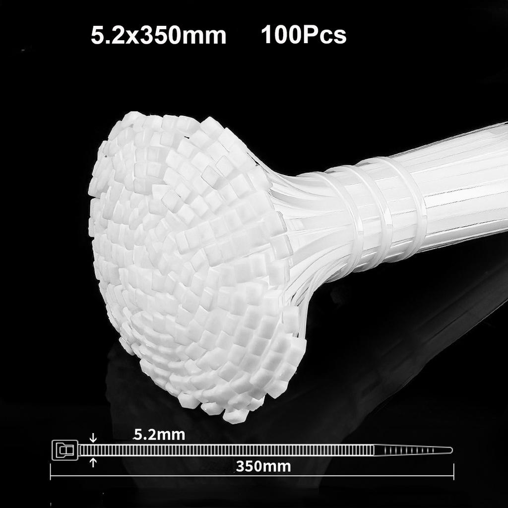 100Pcs Heavy Duty Self-locking Plastic Nylon Tie Wrap, Strong and Reliable Cable Ties