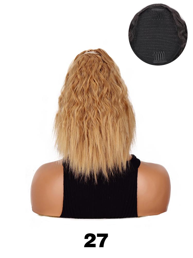 LISI HAIR Синтетические короткие вьющиеся волнистые заколки для волос на завязках из волокон для женщин, естественные волнистые хвостики