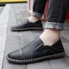 Мужская повседневная обувь из натуральной кожи, слипоны, мужские мокасины, дышащие, ручная работа, итальянские туфли для вождения, Chaussure Homme