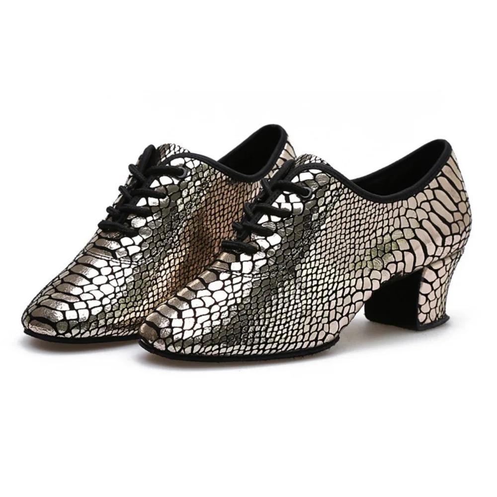 Женские Леди Девушки Комнатные Уличные Верх из Оксфордской Кожи Массивный Каблук Кроссовки Каблук Высокий Бальный Современный Латиноамериканский Танцевальные Туфли